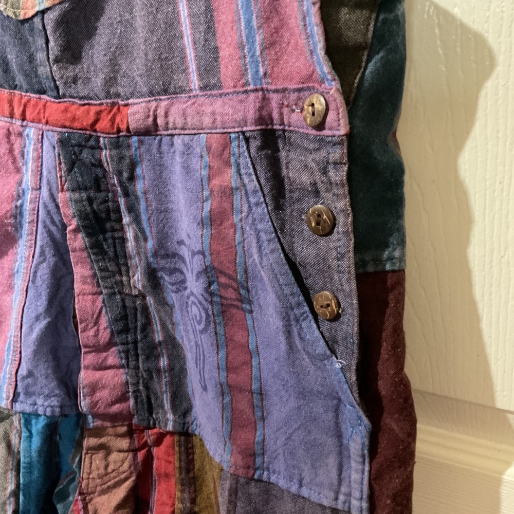 Boho Patchwork Multicolored Overalls - image 5